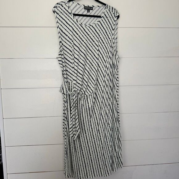 Harper 241 Women’s 3X White Patterned Stretchy Dress Plus Size - Picture 1 of 8